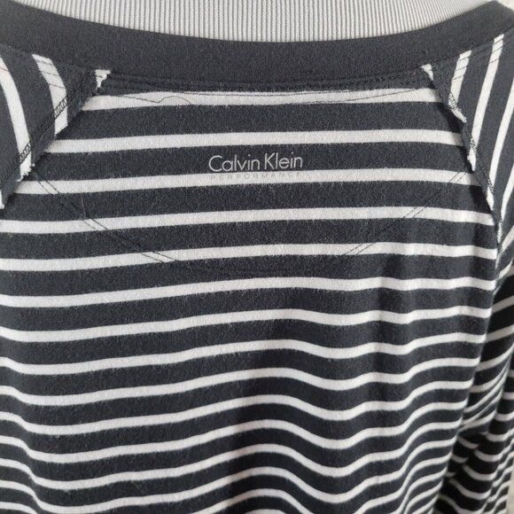 Calvin Klein Women Top 1X Tunic Performance Black Stripe Asymmetric STR191E - Picture 6 of 9